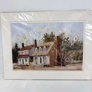 The Raleigh Tavern Williamsburg, Va Matted Print Sealed 12.5X8.5 Monturano
